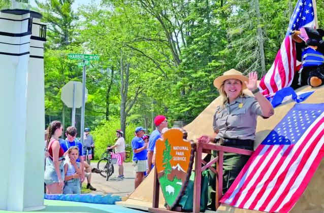 The Sleeping Bear Dunes National Lakeshore (SBDNL) float, pictured here in 2023, is a returning participant in the Stan Brubaker Fourth of July Parade in Glen Arbor. The SBDNL staff brings out their park themed float as well as their noticeable Bear Force One van, which serves as a mobile visitor center. Enterprise photo by Meakalia Previch-Liu