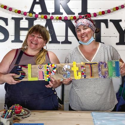 Ana Spencer (left) and Julie Stevens (right) are bringing back their pop-up shop again this summer called “Slip Stitch — A Celebration of Friends” at the Art Shanty in Fishtown. Spencer is a teaching artist based in Chicago and produces decorative and colorful pottery work, and Stevens creates unique knit designs and sewn goods. Courtesy photo