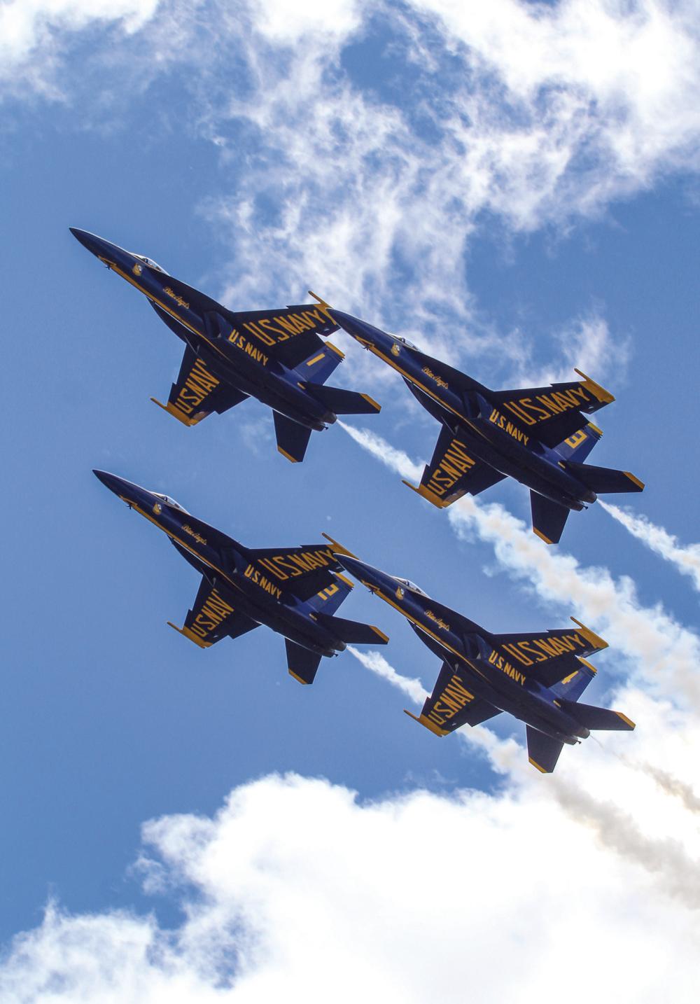 The Blue Angels soared over Leelanau County on Saturday and Sunday during the National Cherry Festival. Thousands of people gather along the shores of Grellickville up to Suttons Bay to watch the thrilling show. Enterprise photo by Brian Freiberger