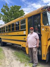 Rick Deering finished up his last year of driving the school bus for Northport Public School on Thursday afternoon. Deering is retiring after 33 years of driving for Northport. Enterprise photo by Meakalia Previch-Liu